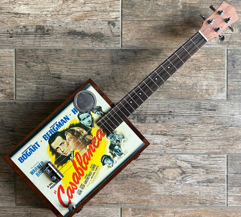 A photo of a Cigar Box Uke created by Ray Riordan