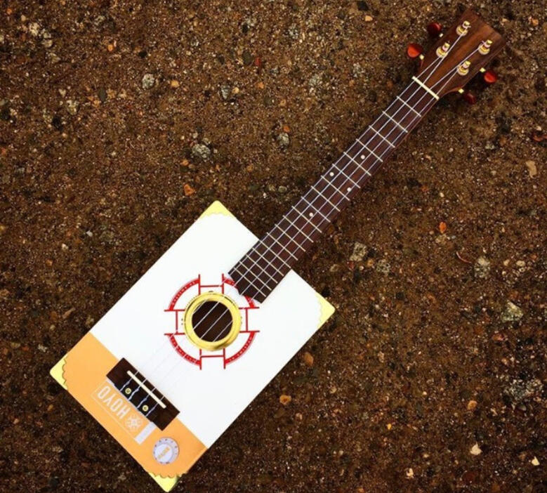 A photo of a Cigar Box Uke created by Ray Riordan